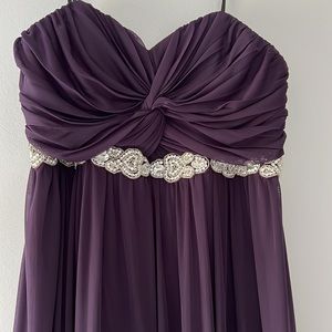 Eggplant Strapless Formal Dress